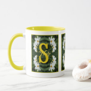 Taza Inicial de monograma personalizado Nombre Arte de