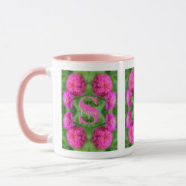Taza Inicial de Monograma Personalizado Nombre Zinnias
