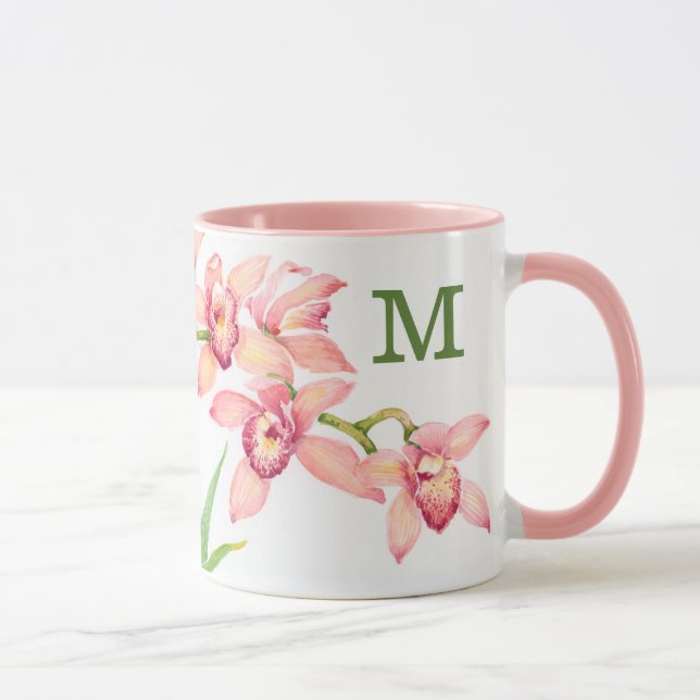 Taza Inicial | Flores rosa acuarelas (Derecha)