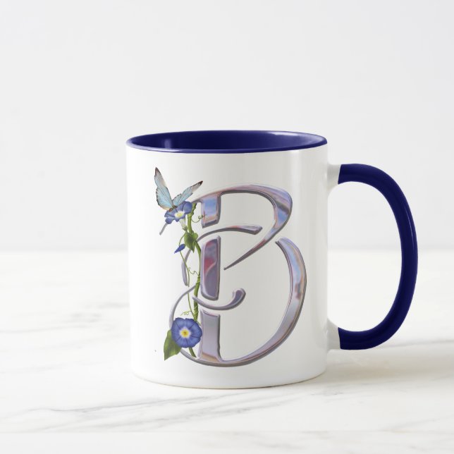 Taza Inicial preciosa B de la mariposa (Derecha)