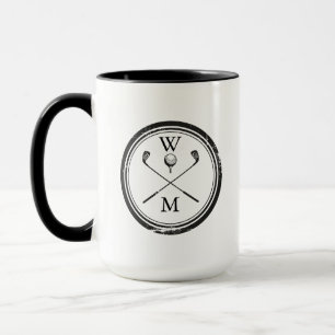 Taza Iniciales monográficas modernas en blanco y negro