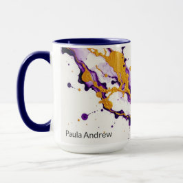 Taza Ink & Gold Dance Fluid Motion Aesthetic