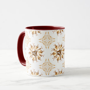 Taza Inky Floral Coffee Mug   Marrón y blanco Naranja
