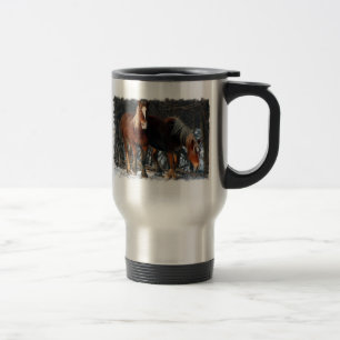 Taza inoxidable belga del viaje de los caballos de