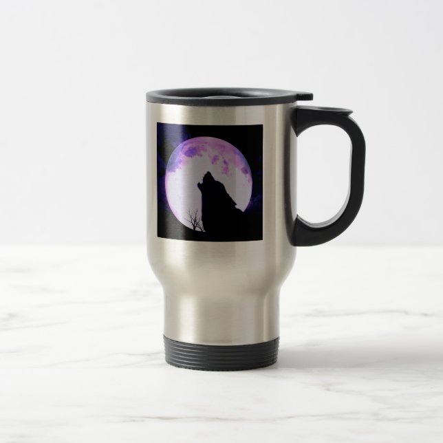 Taza inoxidable del viaje del aullido del lobo (Derecha)