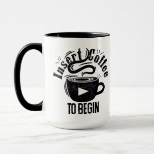 Taza Insertar café para comenzar cita divertida de café