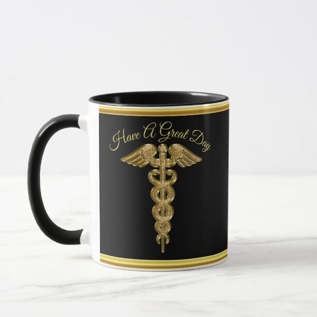 Taza insignia de alerta médica de Relieve metalizado do (Izquierda)