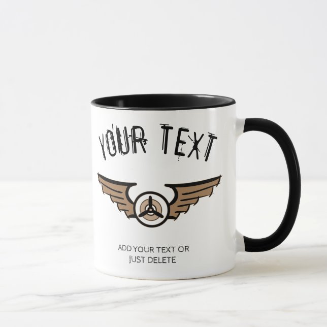 Taza Insignia de aviación. Idea de regalo para un pilot (Derecha)