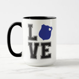 Taza Insignia de Corazón de Amor Apoyo a la Policía