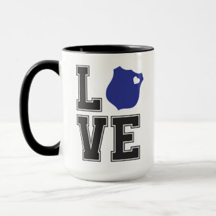 Taza Insignia de Corazón de Amor Apoyo a la Policía