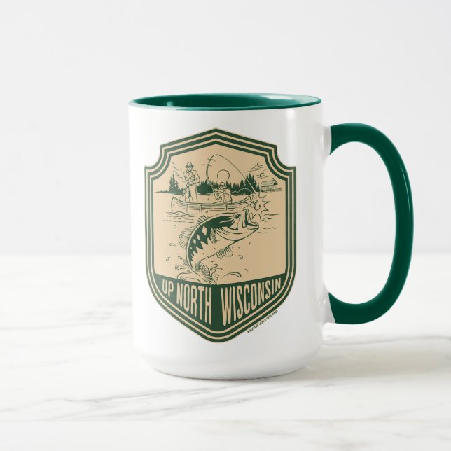 Taza Insignia de pesca de Wisconsin Norte (Derecha)