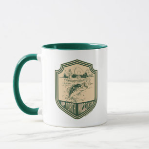 Taza Insignia de Pesca del Norte de Wisconsin