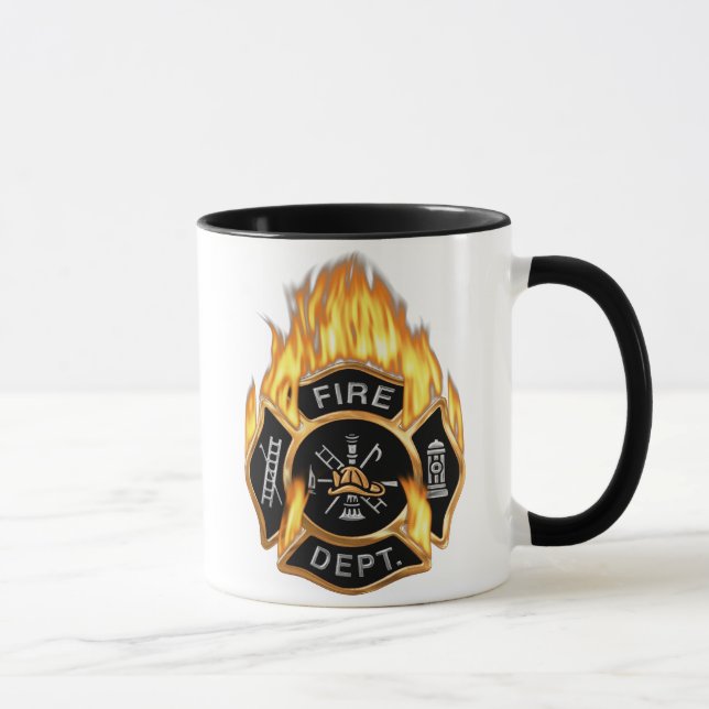 Taza Insignia del Departamento de Bomberos Flaming Gold (Derecha)