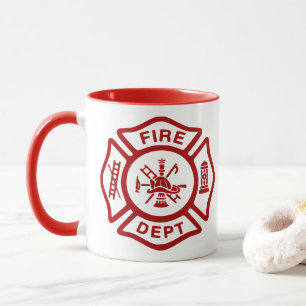 Taza Insignia del Departamento de Incendios con colores