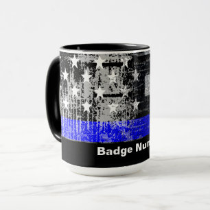 Taza Insignia delgada de la línea azul# Mug