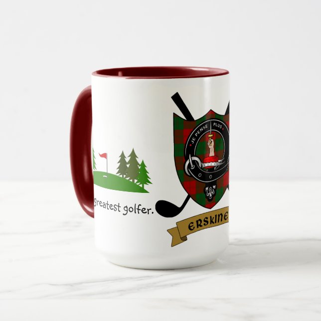Taza Insignia Erskine Clan y Tartán personalizada (Anverso izquierdo)