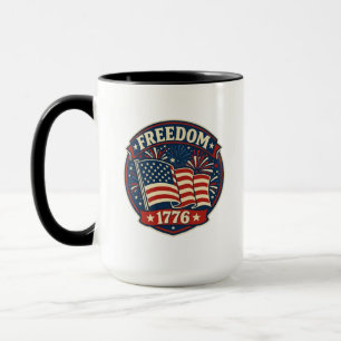 Taza Insignia Patriótica Bandera Americana Libertad 177
