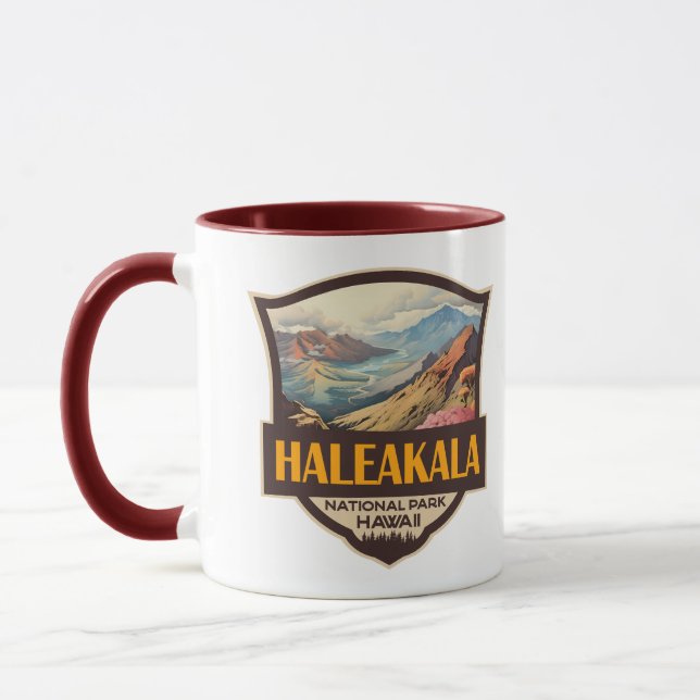 Taza Insignia retro del Ilustracion del Parque Nacional (Izquierda)