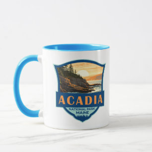 Taza Insignia Retro del Ilustracion del Parque Nacional