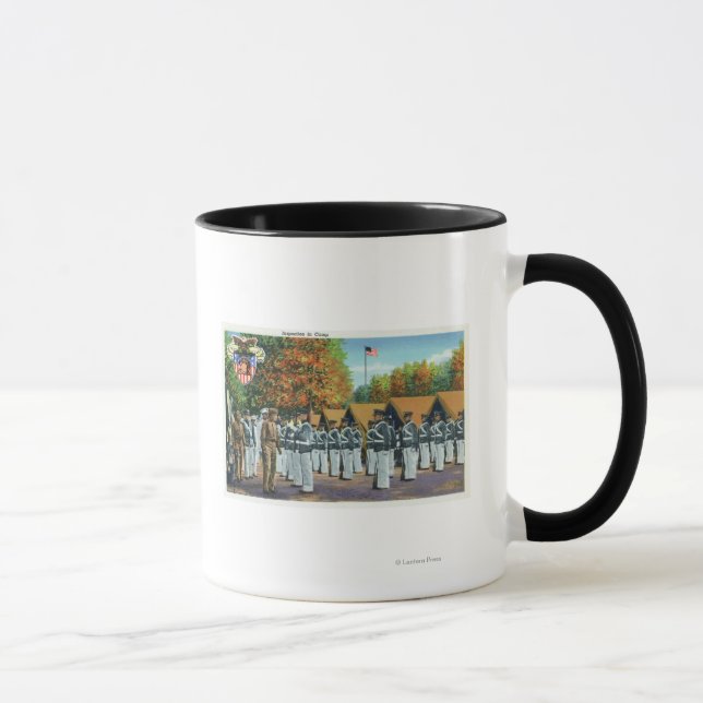 Taza Inspección en campamentos, soldados en formación (Derecha)