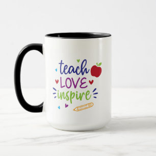 Taza Inspira amor de enseñanza   Inspirador regalo doce