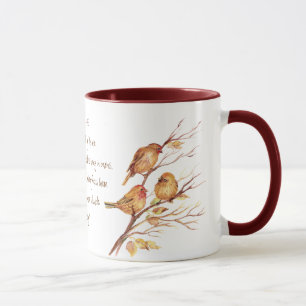 Taza Inspirador Escritura Mateo 6:26, Aves