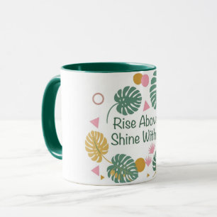 Taza Inspirador Hoja de Palma Tropical Monstera Positiv