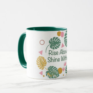 Taza Inspirador Hoja de Palma Tropical Monstera Positiv