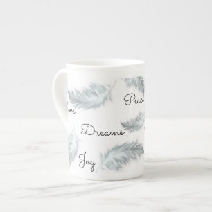 Taza inspiradora de la porcelana de hueso de la