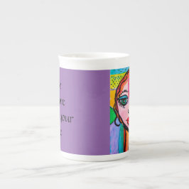 Taza inspiradora de la porcelana de hueso del