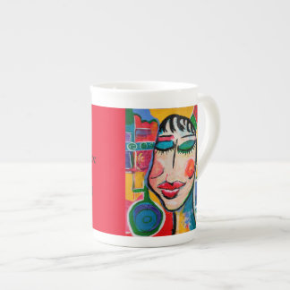 Taza inspiradora de la porcelana de hueso del