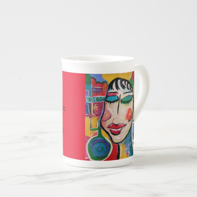 Taza inspiradora de la porcelana de hueso del (Derecha)