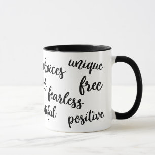 Taza inspiradora de la tipografía