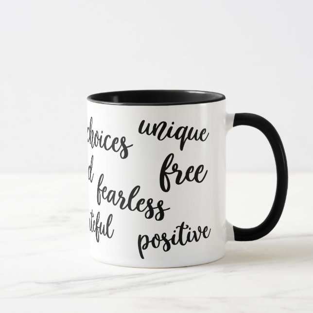 Taza inspiradora de la tipografía (Derecha)