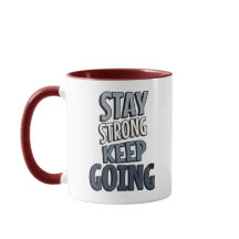 Taza Inspiradora Gris - Mantén la Fuerza Sigue Ade