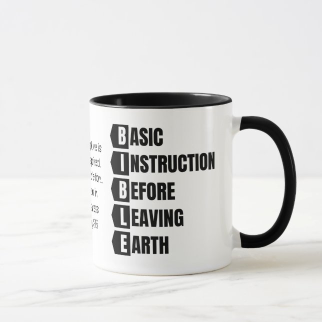 Taza Instrucción básica antes de abandonar la BIBLIA de (Derecha)