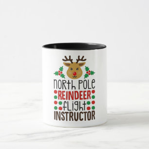 Taza Instructor de vuelo de renos del Polo Norte Navida