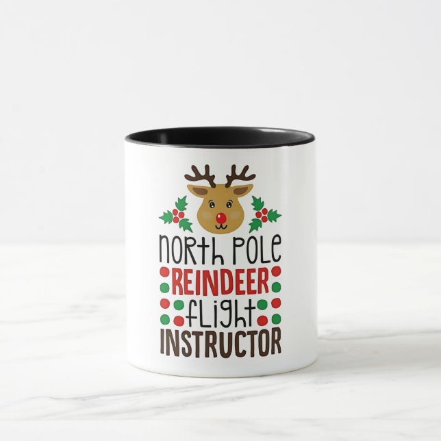 Taza Instructor de vuelo de renos del Polo Norte Navida (Centro)