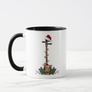 Taza Instrumento Banjo Santa Sombrero Luces de Navidad
