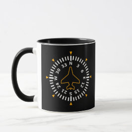 Taza Instrumento de vuelo de brújula para aeronaves