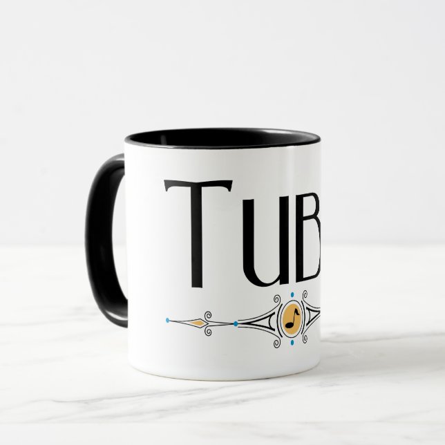 Taza Instrumento musical de línea decorativa Tuba (Anverso izquierdo)