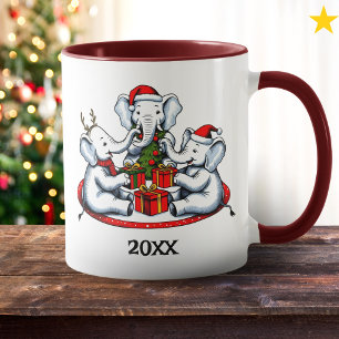 Taza Intercambio de regalos de elefante blanco divertid