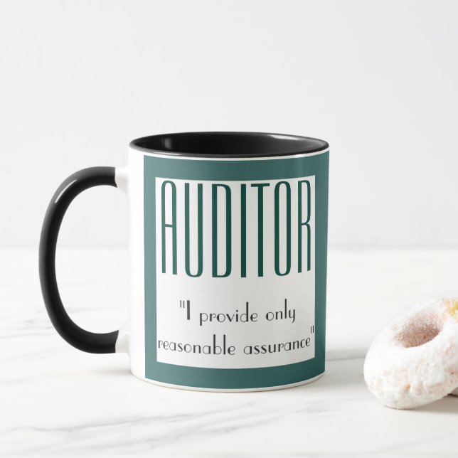 Taza "Interventor: Ofrezco solamente garantía razonable (Con donut)