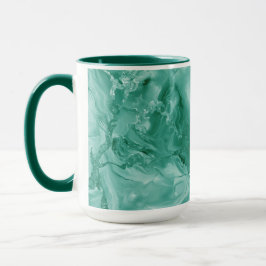 Taza Intricate Marble Pattern in Rich Teal and Green