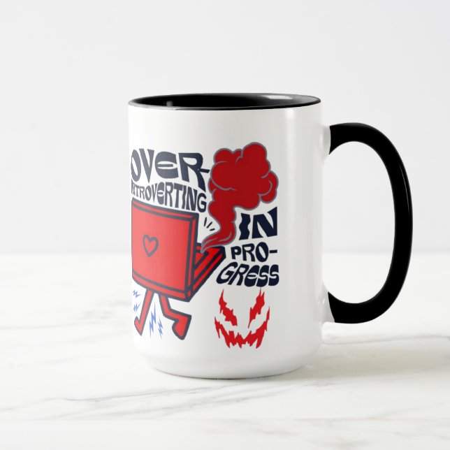 Taza Introvertido en progreso de café Mug | Funny Mug (Derecha)