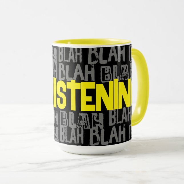 Taza Introvertido INTJ anti social no escuchando bla bl (Anverso derecho)