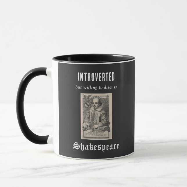 Taza Introvertido Shakespeare Literatura Tema Gracioso  (Izquierda)