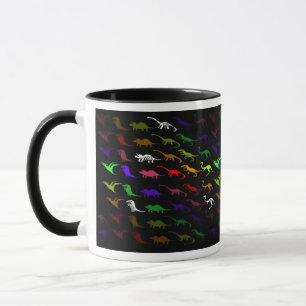 Taza Inusual fresco arco iris colorido lindo dinosaurio