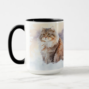 Taza Invernadero Marrón Y Mono Blanco Tabby Cat Mug