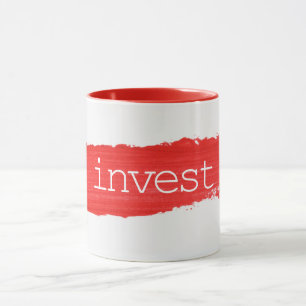 Taza INVEST Textos Sobre La Mug De Pintura Roja